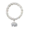 Natural Jade 300.00 ctw Beaded Stretch Bracelet with Elephant Charm - Sticky add to cart bar