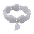 Natural Jade 300.00 ctw Beaded Stretch Bracelet with Fish Charm - Sticky add to cart bar