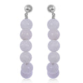 Natural Jade 25.00 ctw Beaded Hoop Earrings in Rhodium Over Sterling Silver - Sticky add to cart bar