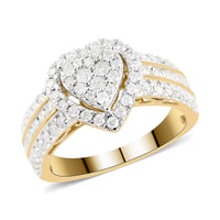 10K Yellow Gold G-H I2-I3 Diamond Heart Ring 4.50 Grams 1.00 ctw
