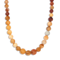 Honey Quartz and Jasper 359.00 ctw Beaded Necklace in Platinum Bond 20 Inches