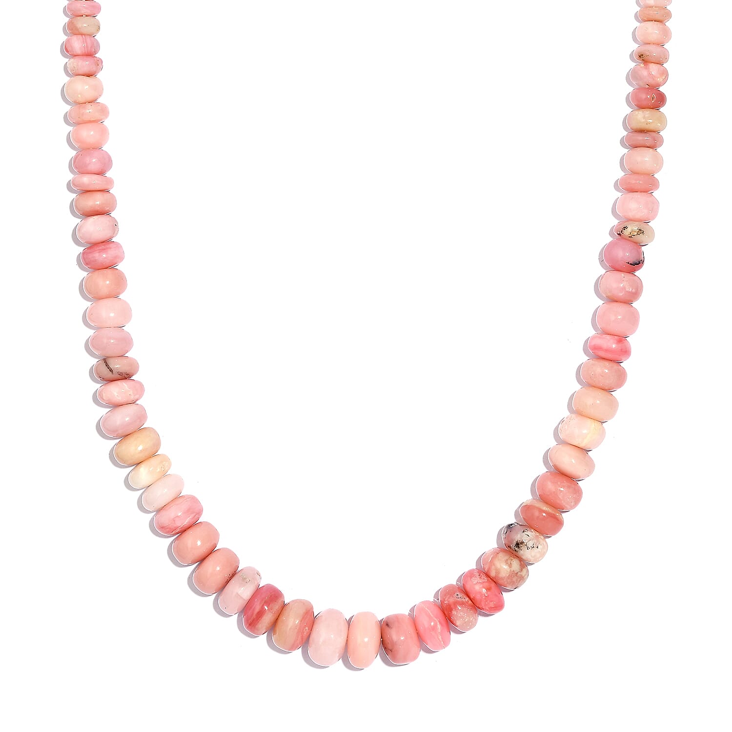 Pink Opal 172.00 ctw Necklace in Platinum Bond 20 Inches