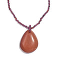 Gold Sandstone and Rhodolite Garnet 140.00 ctw Beaded Necklace in Stainless Steel 20 Inches - Sticky add to cart bar