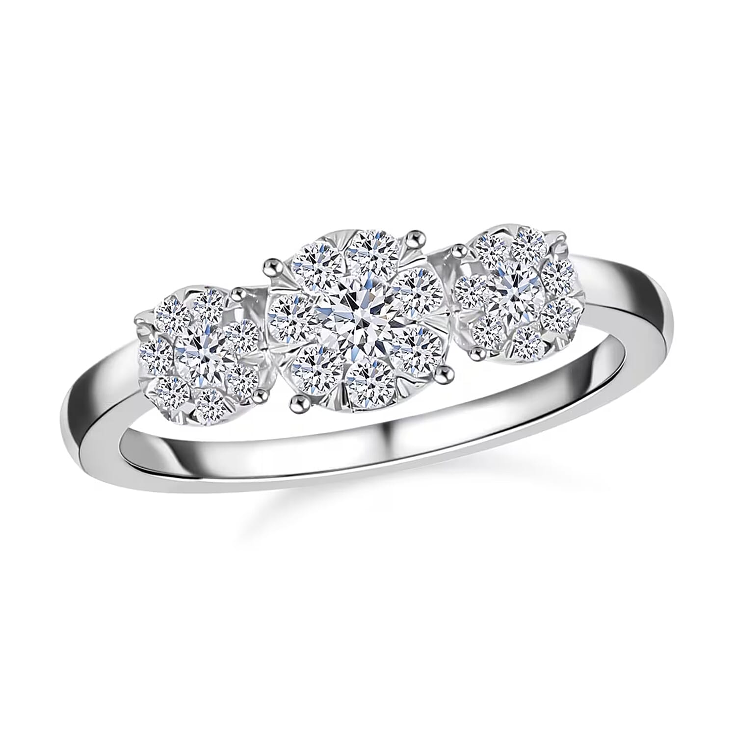 Luxuriant Lab Grown Diamond G-H SI 0.50 ctw Ring in Platinum Over Sterling Silver