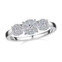 Luxuriant Lab Grown Diamond G-H SI 0.50 ctw Ring in Platinum Over Sterling Silver
