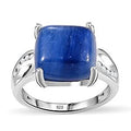 Kashmir Kyanite and White Zircon 7.60 ctw Ring in Platinum Over Sterling Silver (Size 11.5) - Sticky add to cart bar