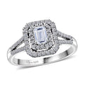 Luxuriant Lab Grown Diamond (G-H, SI) Split Shank Ring in Platinum Over Sterling Silver (Size 10.0) 1.00 ctw - Sticky add to cart bar