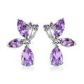 GP Trionfo Collection Premium Rose De France Amethyst 5.60 ctw Butterfly Earrings in Rhodium Over Sterling Silver - Sticky add to cart bar