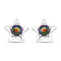 D'Joy Nebula Quartz Doublet 2.00 ctw Star Stud Earrings in Rhodium Over Sterling Silver - Sticky add to cart bar
