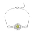 Simulated Peridot and Simulated Diamond 1.60 ctw Bracelet in Silvertone (7.00 In) - Sticky add to cart bar