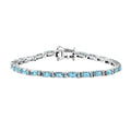 Betroka Blue Apatite and White Zircon 9.00 ctw Aqua Flow Bracelet in Rhodium Over Sterling Silver (7.25 In) - Sticky add to cart bar