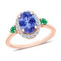 Luxoro Premium Tanzanite, Boyaca Colombian Emerald and G-H I1 Diamond 1.60 ctw Ring in 14K White Gold (Size 10.0) - Sticky add to cart bar