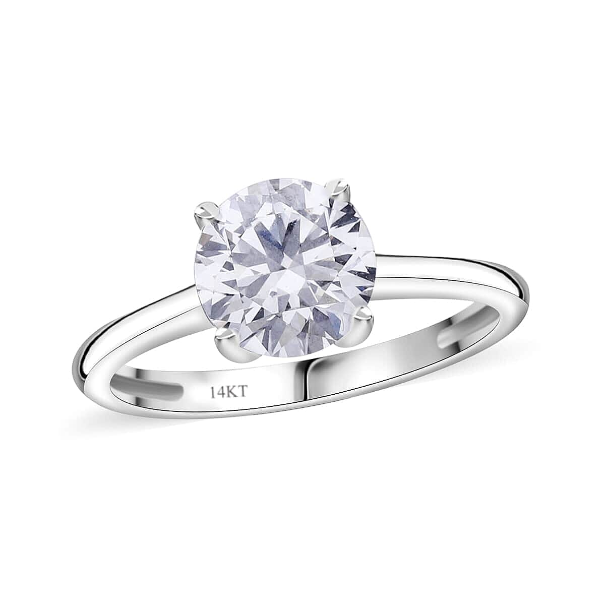 14K White Gold Luxuriant Lab Grown Diamond (E-F, VS) Solitaire Ring (Size 8.0) 1.00 ctw