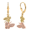D'Joy Natural Pink and Yellow Diamond 0.50 ctw Butterfly Earrings in 18K Vermeil YRG Over Sterling Silver - Sticky add to cart bar