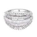 Diamond 1.00 ctw Floral Spray Ring in Platinum Over Sterling Silver (Size 10.0) (Del. in 8-10 Days) - Sticky add to cart bar