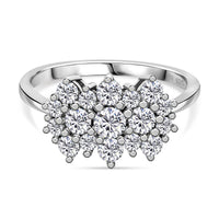 J Francis Embellished with Zirconia by Swarovski 2.30 ctw Ring in Rhodium Over Sterling Silver (Size 9.0)