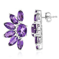 GP Italian Garden Collection Premium African Amethyst 8.50 ctw Earrings in Rhodium Over Sterling Silver - Sticky add to cart bar