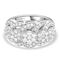 Diamond 1.00 ctw Blossom Ring in Platinum Over Sterling Silver