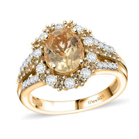 Doorbuster Premium Brazilian Heliodor, Multi Gemstone Ring in 18K Vermeil YG Over Sterling Silver (Size 7.0) 2.60 ctw