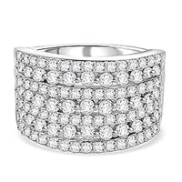 Swarovski Zirconia 3.01 ctw Cluster Ring in Rhodium Over Sterling Silver (Size 6.5)