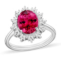 Luxoro Premium Ouro Fino Rubellite and G-H I1 Diamond 2.95 ctw Ring in 14K White Gold 4.30 Grams - Sticky add to cart bar
