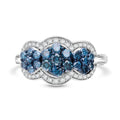Doorbuster Blue Diamond (IR), Diamond Ring in Platinum Over Sterling Silver (Size 10.0) 1.00 ctw - Sticky add to cart bar