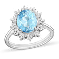 Luxoro Premium Mangoro Aquamarine and G-H I1 Diamond Ring in 14K White Gold (Size 10.0) 4.30 Grams 5.30 ctw - Sticky add to cart bar
