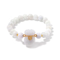 Natural Jade 130.00 ctw Carved and Beaded Stretch Bracelet with Money Lucky Bag Charm in 14K YG Over Sterling Silver - Sticky add to cart bar