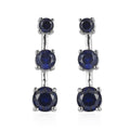 Lab Created Blue Sapphire Earrings in Stainless Steel 2.00 ctw - Sticky add to cart bar