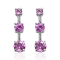 Lab Created Blue Sapphire Earrings in Stainless Steel 2.00 ctw - Sticky add to cart bar
