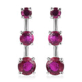 Lab Created Blue Sapphire Earrings in Stainless Steel 2.00 ctw - Sticky add to cart bar