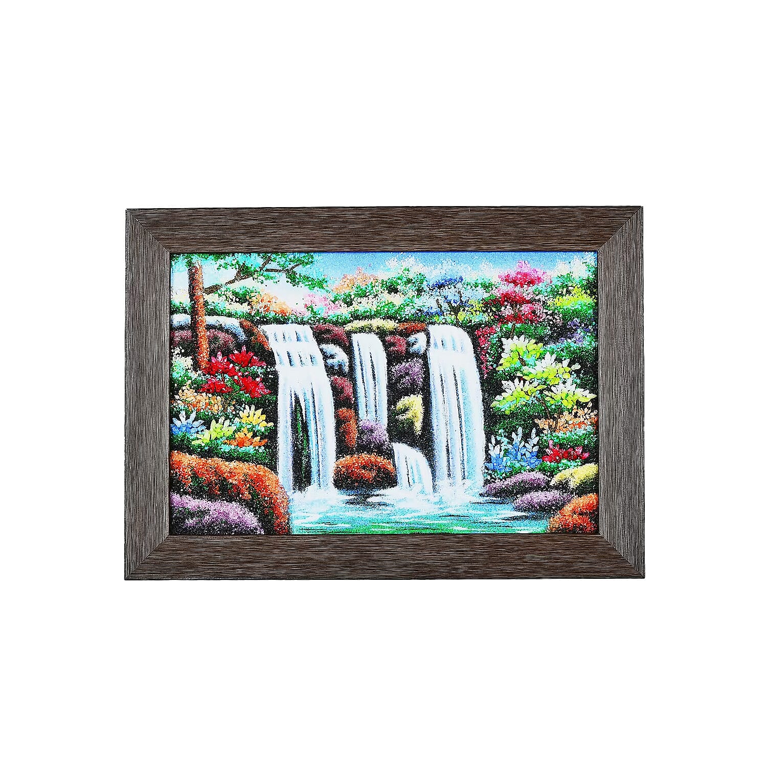 Multi Color Waterfall Gemstone Painting Photo Frame (12"x8")