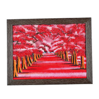 Red Flower Gemstone Wall Art Hand Painting (16"x12")