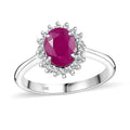 AAA Royal Ruby and G-H I2 Diamond 1.75 ctw Ring in 10K White Gold - Sticky add to cart bar