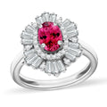 Luxoro Premium Ouro Fino Rubellite and G-H I1 Diamond 1.60 ctw Ring in 14K White Gold (Size 10.0) - Sticky add to cart bar