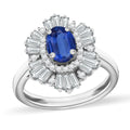 Luxoro Premium Kanchanaburi Blue Sapphire and G-H I1 Diamond 1.75 ctw Ring in 14K White Gold (Size 10.0) - Sticky add to cart bar