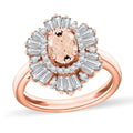 Luxoro Premium Marropino Morganite and G-H I1 Diamond 1.60 ctw Ring in 14K White Gold (Size 10.0) - Sticky add to cart bar