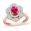 Luxoro Premium Ouro Fino Rubellite and G-H I1 Diamond 1.60 ctw Ring in 14K White Gold (Size 10.0) - Sticky add to cart bar