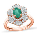 Luxoro Premium Kagem Zambian Emerald and G-H I1 Diamond 1.55 ctw Ring in 14K White Gold - Sticky add to cart bar