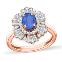 Luxoro Premium Kanchanaburi Blue Sapphire and G-H I1 Diamond 1.75 ctw Ring in 14K White Gold (Size 10.0)