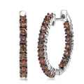 D'Joy Jenipapo Andalusite 1.40 ctw Inside Out Hoop Earrings in Rhodium Over Sterling Silver - Sticky add to cart bar