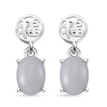Natural Jade 3.65 ctw Fu Happiness Earrings in Rhodium Over Sterling Silver - Sticky add to cart bar