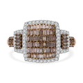 Doorbuster Natural Champagne and White Diamond 1.00 ctw Ring in Vermeil Rose Gold Over Sterling Silver - Sticky add to cart bar