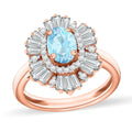 Luxoro Premium Mangoro Aquamarine and G-H I1 Diamond 1.60 ctw Ring in 14K White Gold (Size 10.0) - Sticky add to cart bar