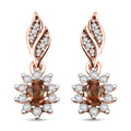 D'Joy Jenipapo Andalusite and White Zircon 0.80 ctw Sunburst Earrings in 18K Vermeil Rose Gold Over Sterling Silver - Sticky add to cart bar