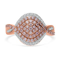 Doorbuster Natural Pink and White Diamond (I3) Ring in Vermeil RG Over Sterling Silver 1.00 ctw - Sticky add to cart bar