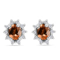 Jenipapo Andalusite and White Zircon 0.85 ctw Sunburst Earrings in Rhodium Over Sterling Silver - Sticky add to cart bar