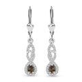 D'Joy AAA Jenipapo Andalusite and White Zircon 0.60 ctw Dangle Earrings in Rhodium Over Sterling Silver - Sticky add to cart bar