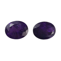 Premium African Amethyst Set of 2 (Ovl 9x7 mm) 2.88 ctw Loose Gemstone