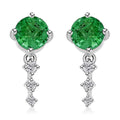 Certified & Appraised Rhapsody AAAA Gemfield Emerald and E-F VS Diamond 1.10 ctw Earrings in 950 Platinum - Sticky add to cart bar